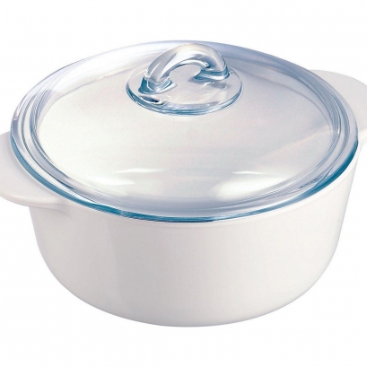 Pyroflam 1 Litre Round Casserole Dish - White